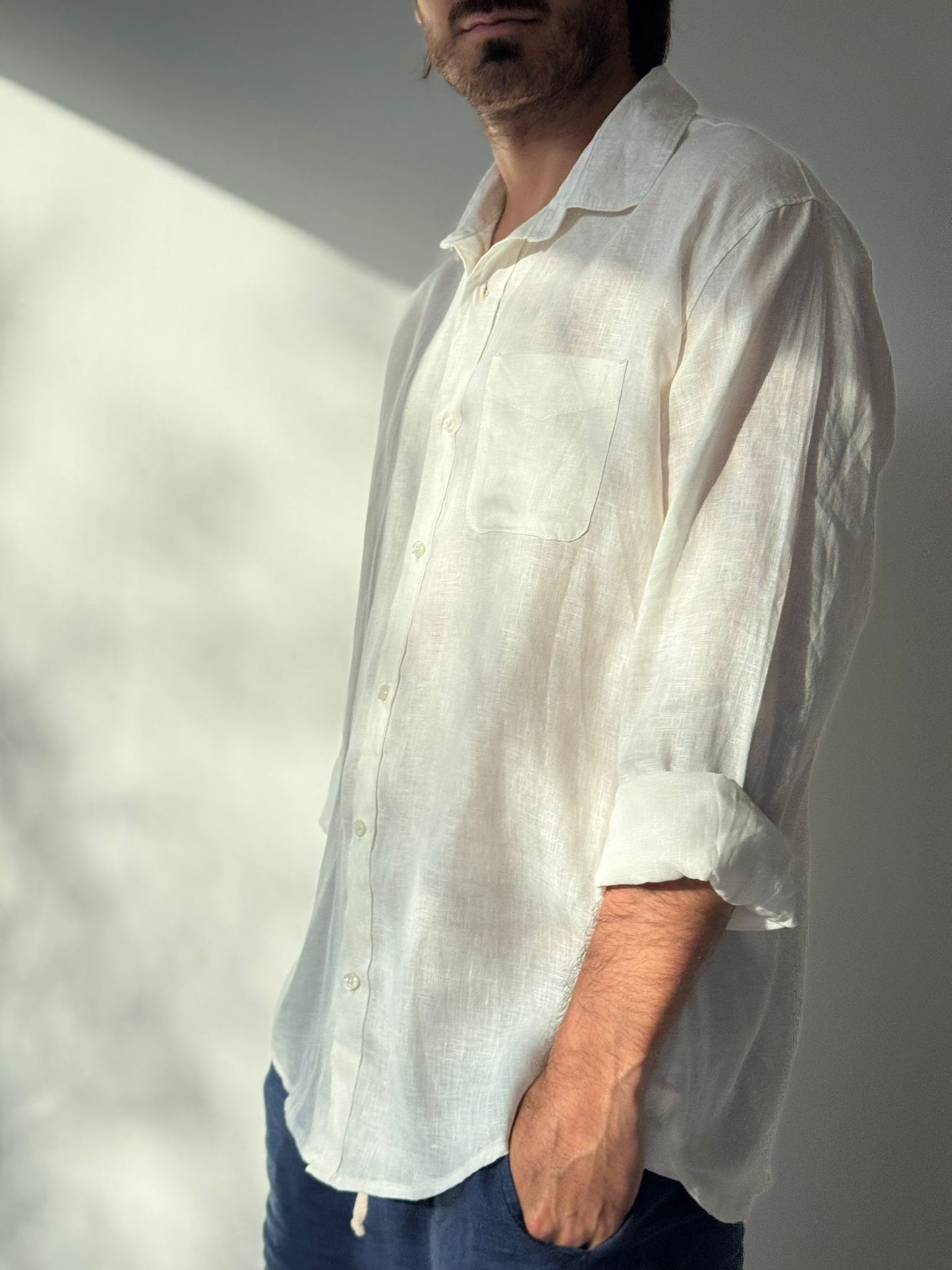 CAMISA LINO BLANCA