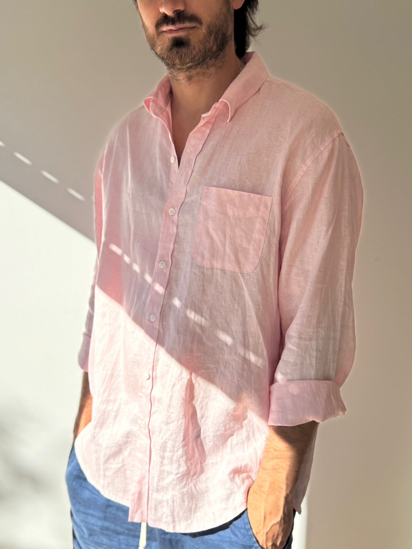 CAMISA LINO ROSADA